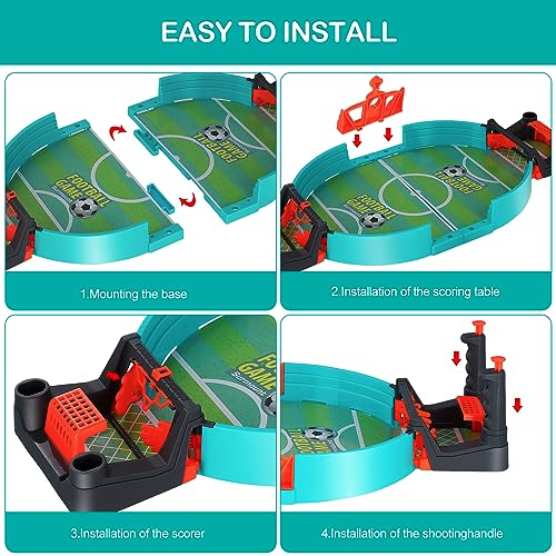 Juego de futbolín para Padres e Hijos, Mini Mesa de futbolín, Juguete Interactivo de futbolín con 2 Pelotas de fútbol, Mesa de futbolín para Fiestas, Juegos de Mesa, Regalos para Adultos de 4 años