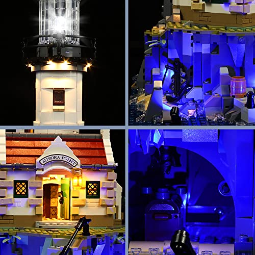 Juego de luces LED para faro motorizado Lego, mando a distancia, luces de juguete creativas (solo juego de luces, no es un modelo Lego)- Versión de mando a distancia