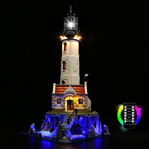 Juego de luces LED para faro motorizado Lego, mando a distancia, luces de juguete creativas (solo juego de luces, no es un modelo Lego)- Versión de mando a distancia