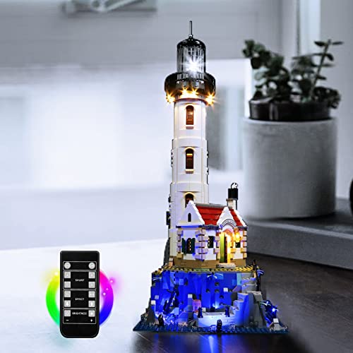 Juego de luces LED para faro motorizado Lego, mando a distancia, luces de juguete creativas (solo juego de luces, no es un modelo Lego)- Versión de mando a distancia