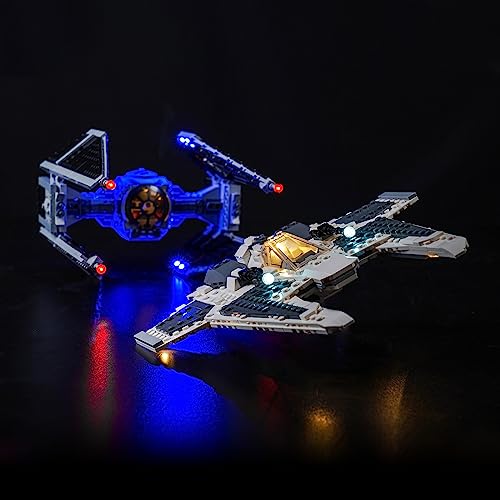 Juego de luces LED para Lego 75348 S'tar Wars Mandalorian Fang Fighter vs. TIE Interceptor (no modelo Lego), juego de iluminación decorativa para Lego Mandalorian Fang Fighter vs. TIE Interceptor