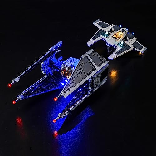 Juego de luces LED para Lego 75348 S'tar Wars Mandalorian Fang Fighter vs. TIE Interceptor (no modelo Lego), juego de iluminación decorativa para Lego Mandalorian Fang Fighter vs. TIE Interceptor