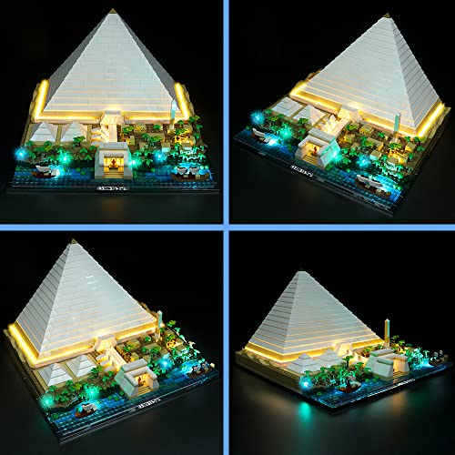 Juego de luces LED para Lego Great Pyramid of Giza, kit de luces LED para Lego 21058 Lego Architecture Great Pyramid of Giza, no incluye modelos Lego, solo juego de luces (versión clásica)
