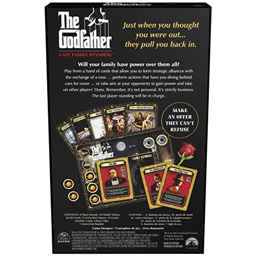 Juego de mesa The Godfather, Last Family Standing Board Game Italian Film Fun Family Party Game Scary Movie Multiplayer Card Game, para adultos y niños a partir de 14 años