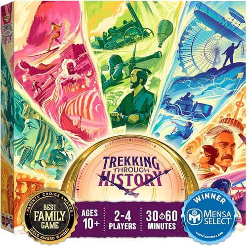 Juego de mesa Trekking Through History,El juego estratégico de viaje en el tiempo para la familia, perfecto para la noche de juegos familiares, a partir de 10 años