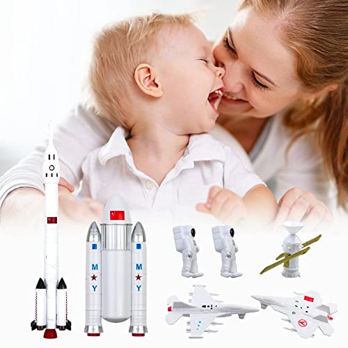 Juego de modelos espaciales, 7 piezas de astronautas astronautas satélite, exploración espacial, regalos para niños y niñas YcR130 (blanco, talla única)