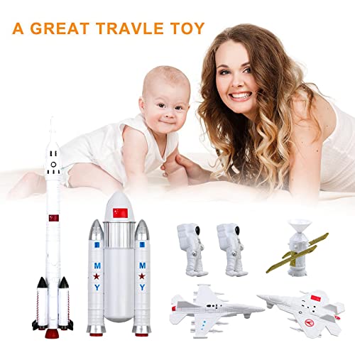 Juego de modelos espaciales, 7 piezas de astronautas astronautas satélite, exploración espacial, regalos para niños y niñas YcR130 (blanco, talla única)