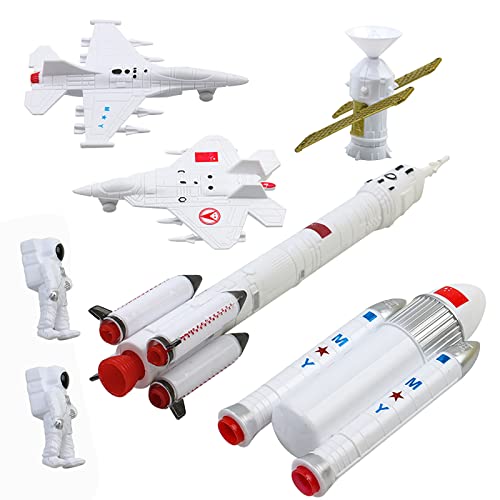 Juego de modelos espaciales, 7 piezas de astronautas astronautas satélite, exploración espacial, regalos para niños y niñas YcR130 (blanco, talla única)