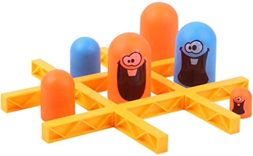 Juego de Tic-Tac-Toe Sorpresa, Tic Tac Toe, Juego de Gobble Azul Naranja, Juego de Mesa Interior, Juegos Familiares para Jugar y un Juego Clásico Decoración del Hogar, Juego de Tac de Plástico