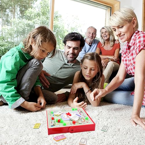 Juegos de Tablero Monopol-y，Juego Subasta, Juego de Mesa de Las Propiedades Inmobiliarias，Juego de Mesa Familiar e Hijos para 2 a 6 Jugadores-Versión española