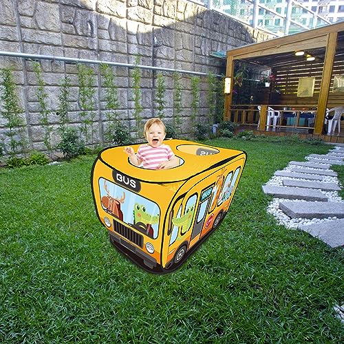 Juegos, School Bus Play Tent Kids Playhouse para Interior y Exterior, Juguete casa Juegos Plegable, Juegos simulación para Acampar, 44.88X28.35X29.53In Bexdug