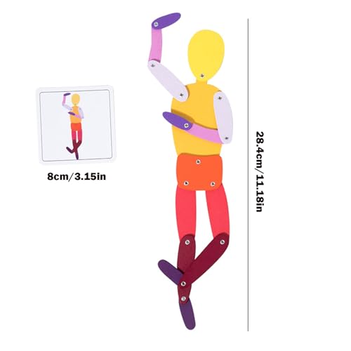 Juguete De Puzzle Stickman | Juguete De Puzzle De Palitos Flexibles con Tarjetas De Poses para La Coordinación O-jo-Mano para El Aprendizaje Educativo Actividad De Desarrollo Temprano