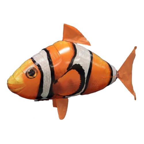 Juguete inflable de pez volador – Decoraci de pez payaso naranja vibrante para nios Decoraci para el hogar para fiestas de cumpleaos salas de juegos-Pez payaso naranja