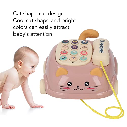 Juguete Musical Para Bebé, Sonido Múltiple, Voz En Chino E Inglés, Encantadora Forma De Gato, Música Para Bebé, Teléfono, Coche, Juguete De Tracción Sensorial, Juguete Para Regalo Interactivo