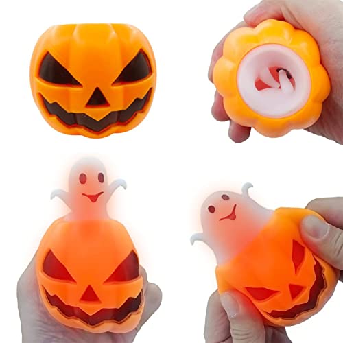 Juguete para Apretar De Calabaza De Halloween, Juguete para Apretar De Fantasma Blanco para Liberación Emocional, Adecuado para Usar como Juguete, También Adecuado para Decoración De Habitaciones