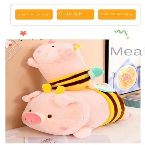 Juguetes De Peluche Nueva Muñeca De Peluche De Cerdo Abeja, Cerdo Rosa De Pelo Largo, Muñeco De Peluche Listo For Venta Al por Mayor, Lindo Cerdito Animales De Peluche