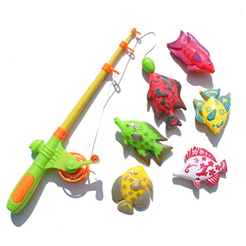 Juguetes de Pesca Magnéticos 26 * 13 * 5 7 Uds., Divertidos Niños Al Azar, Caña de Pescar Magnética, Modelos de Peces, Juego de Captura, Juguete de Baño, Regalo Interactivo