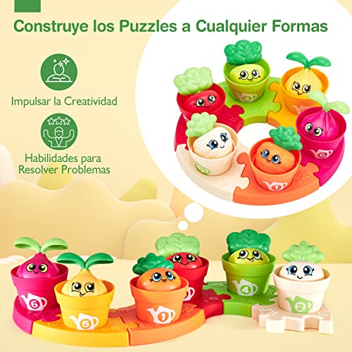 Juguetes Montessori para Niños 1 Año, 18 Pcs Vasos Apilables Juguetes Bebes 6-12 Meses Toddlers Juguetes de Clasificación de Colores y Formas con Puzzles, Juguete Educativo para Niños 1 2 3 Años