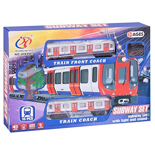 Juinsa- Tren Metro Pista Luz+Música Caja 36x6x25 cm, Multicolor (700601)