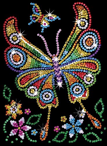 Junior Sequin Art Butterfly-Sequin Art Red-Schmetterling, ca. 36,5 x 27,2 cm Kit de Bricolaje para Niños, Mariposa Ámbar, Crea Bello Arte Colorido con Lentejuelas, multicolor 1209 , color/modelo surtido