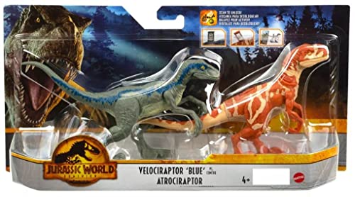 Jurassic World Dominion Velociraptor Blue vs Atrociraptor Dino Battle 2 unidades figuras de dinosaurio HFY46