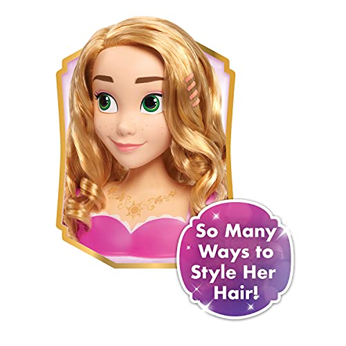 Just Play Disney Princess Rapunzel - Cabeza de peluquería (20 cm, con 10 Accesorios, para diversión de Peinado, a Partir de 3 años)
