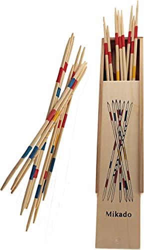 KABUGUI - Wooden Pick Up Sticks - Mikado de Madera - Juego de palitos Chinos - Juego de Mikado Ideal para Compartir con Amigos - 1 Caja