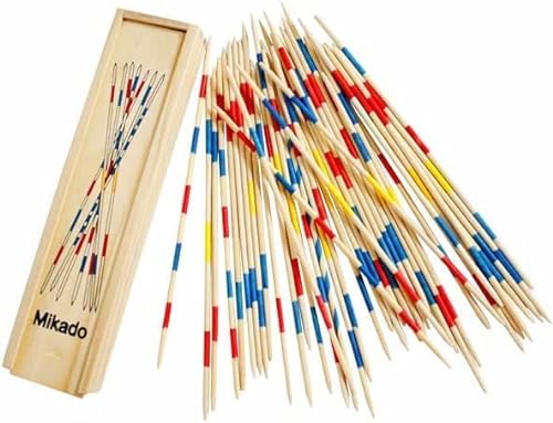 KABUGUI - Wooden Pick Up Sticks - Mikado de Madera - Juego de palitos Chinos - Juego de Mikado Ideal para Compartir con Amigos - 1 Caja