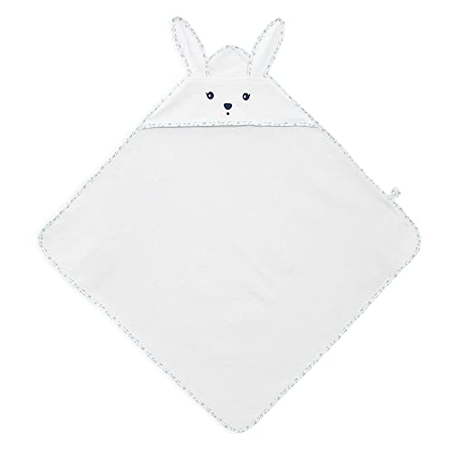 KALOO - K'doux, Capa de Baño Conejo para Bebé, Suave y Absorbente, 75 x 75 cm, Toalla de Baño de Algodón con Capucha y Orejas de Conejo, Estampado Palomas, Desde el Nacimiento, K216006