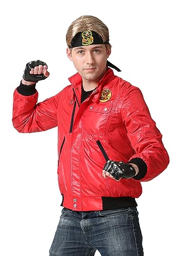 Karate Kid Adult Red Cobra Kai Jacket Fancy Dress Costume Medium