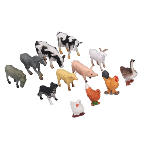 Keenso Juguete de Figuras de Animales de Granja, Juego de Aves de Corral de Simulación Sólida con Fabricación Fina y Multifuncional