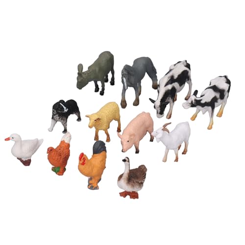 Keenso Juguete de Figuras de Animales de Granja, Juego de Aves de Corral de Simulación Sólida con Fabricación Fina y Multifuncional