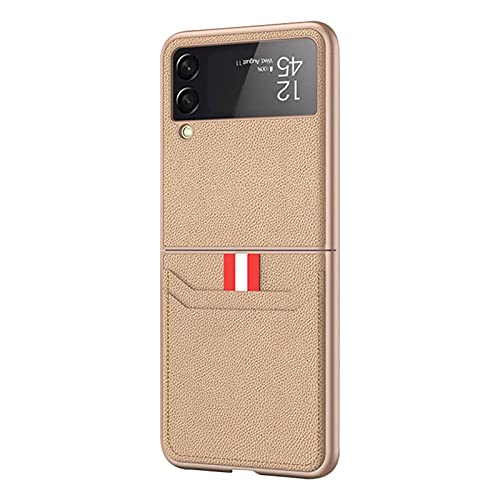 Keptfeet Funda Samsung Galaxy Z Flip 3 5G, Funda Protectora de Cuero PU Ultra Delgada a Prueba de Golpes Fundas Protectoras para teléfonos celulares