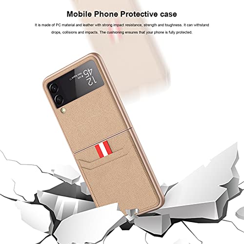 Keptfeet Funda Samsung Galaxy Z Flip 3 5G, Funda Protectora de Cuero PU Ultra Delgada a Prueba de Golpes Fundas Protectoras para teléfonos celulares