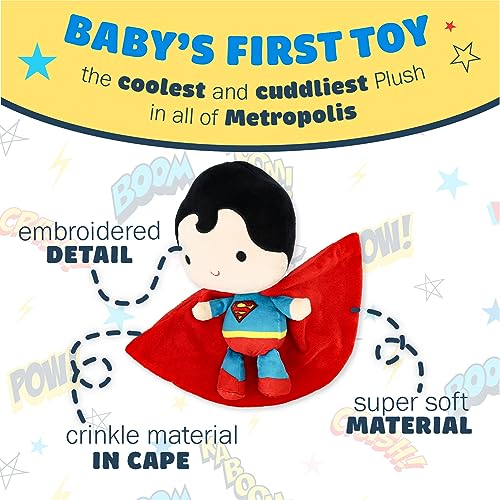 Kids Preferred DC Comics Superman - Peluche suave y abrazable, lindo juguete de peluche para niños y niñas, regalo para niños, hombre de acero, 11.5 pulgadas