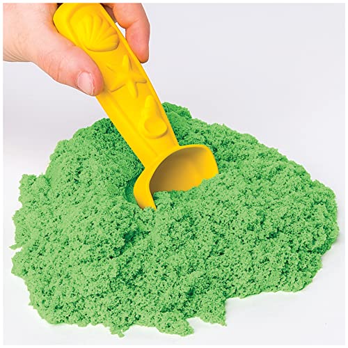 Kinetic Sand -ARENA MÁGICA - SET SANDBOX - Set con Arenero Niños, 454g de arena verde y 4 accesorios - Kit Manualidades Niños - 6029059 - Juguetes Niños 3 Años +