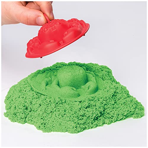 Kinetic Sand -ARENA MÁGICA - SET SANDBOX - Set con Arenero Niños, 454g de arena verde y 4 accesorios - Kit Manualidades Niños - 6029059 - Juguetes Niños 3 Años +