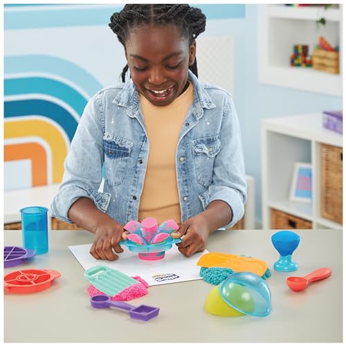 Kinetic Sand - Arena MÁGICA - Ultimate SANDISFYING - 907g de Arena Rosa, Amarilla y Azul - Moldes y Herramientas - Kit Manualidades Niños Juguetes Sensoriales - 6067345 - Juguetes Niños 7 Años +