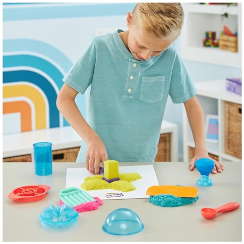 Kinetic Sand - Arena MÁGICA - Ultimate SANDISFYING - 907g de Arena Rosa, Amarilla y Azul - Moldes y Herramientas - Kit Manualidades Niños Juguetes Sensoriales - 6067345 - Juguetes Niños 7 Años +