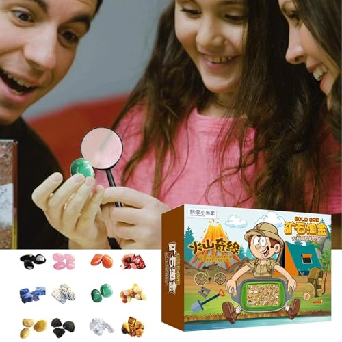 Kit de excavación Educativo | Kit de excavación de Piedras Preciosas | Juegos educativos de Regalo de Actividades de Ciencias mineras Divertidas y educativas para niños, niños, niñas, de 6