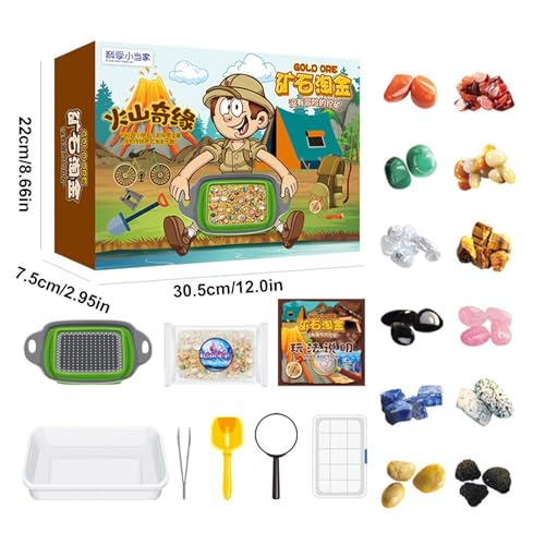 Kit de excavación Educativo | Kit de excavación de Piedras Preciosas | Juegos educativos de Regalo de Actividades de Ciencias mineras Divertidas y educativas para niños, niños, niñas, de 6