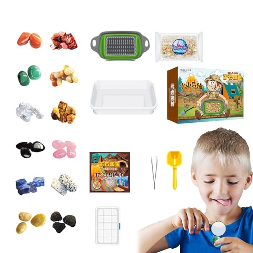 Kit de excavación Educativo | Kit de excavación de Piedras Preciosas | Juegos educativos de Regalo de Actividades de Ciencias mineras Divertidas y educativas para niños, niños, niñas, de 6