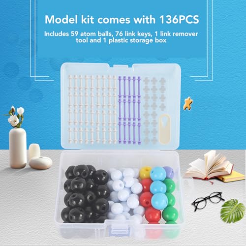 Kit de Modelos de Química Orgánica de 136 Piezas, Kit de Modelos Moleculares con Instrucciones de Enlaces de átomos, Kits de Ciencia para Niños, Juguetes, Juego de Química para