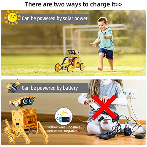 Kit de Robot Solar Stem, Juguetes 12 en 1, Juego de experimentos de Ciencia de construcción educativa, Regalos para niños, niñas, Regalos para niños de 8, 9, 10, 11, 12 y 13 años (Gris) (Amarillo)