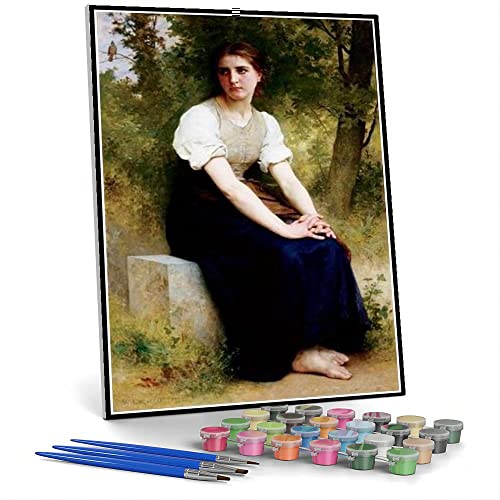 Kits de pintura por números para adultos y niños, la canción del ruiseñor, pintura de William-Adolphe Bouguereau, pintura por números, kits sobre lienzo