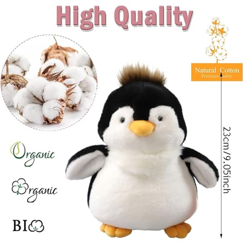 KJoet Peluche de Pingüino, 23cm Pingüino de Peluche de Juguete de Peluche, Animales de Peluche Realistas, para Niños para Jugar, Abrazar y Coleccionar