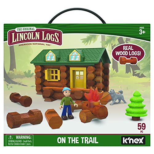 K'nex 00821 Lincoln Logs On The Trail Building Set, 59 Piece Learning Engineering Kit for Kids, Toys for Children Aged 3+