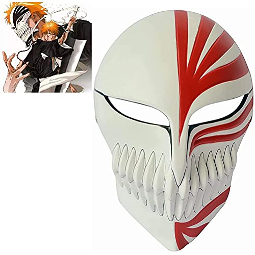 Kurosaki Ichigo - Máscara de Halloween con diseño de hombre escarchado, de resina, con correa ajustable, accesorio para cosplay, fiesta de rendimiento, para Halloween, fiesta temática juegos