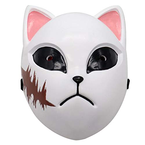 KUTO Decoraciones de Accesorios de Halloween, Anime Japonés Máscara de Asesino de Demonios Máscaras de Cosplay Carnaval Mascarada Máscara de Disfraces Fiesta de Halloween Accesorios de Disfraces