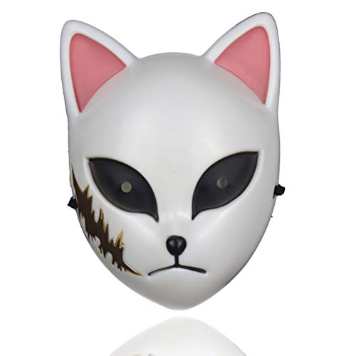 KUTO Decoraciones de Accesorios de Halloween, Anime Japonés Máscara de Asesino de Demonios Máscaras de Cosplay Carnaval Mascarada Máscara de Disfraces Fiesta de Halloween Accesorios de Disfraces